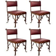 1920s Bronze over Iron Chairs, Set of Four