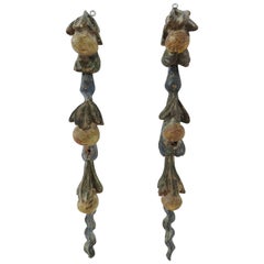 18th Century Pair of Painted Ribbon Fruit Wall Plaques 11