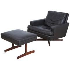Vatne Møbler Norway Swivel Lounge Chair & Ottoman, circa 1960 12