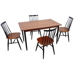 Drop-Leaf Dining Table Set from Sweden, 1960s