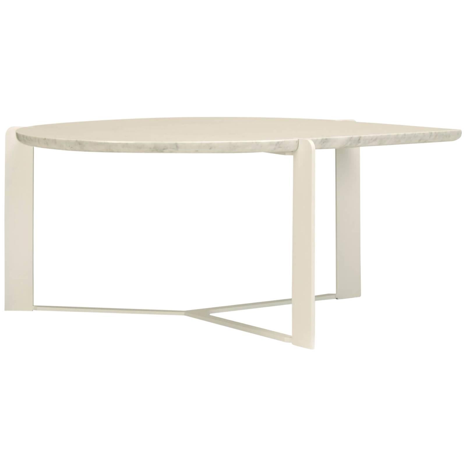 Bead Coffee Table with White Metal Base For Sale