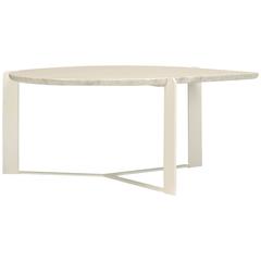 Bead Coffee Table with White Metal Base