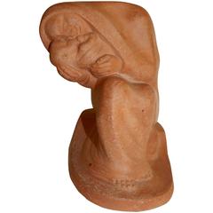 California Artist Bernhard Sopher Terra Cotta Sculpture, Mother and Child 5