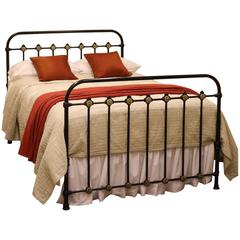 Antique Double Iron Bed with Brass Decoration MD48