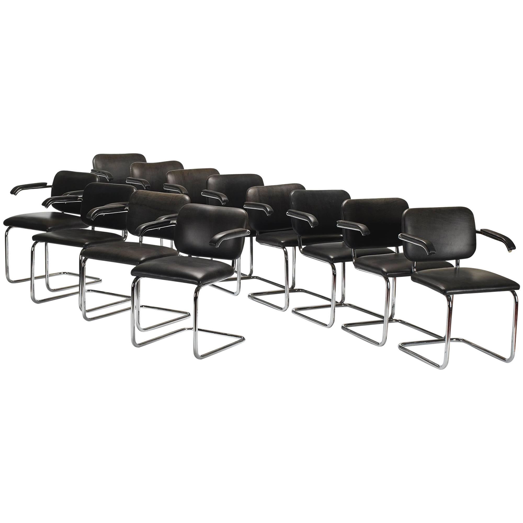 Cesca Chairs, Set of 12 by Marcel Breuer for Knoll International For Sale