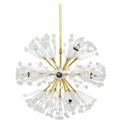 Emil Stejnar Blowball Sputnik Brass Chandelier by Rupert Nikoll, Austria, 1950s 1