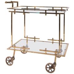 Brass and Glass Bar Cart