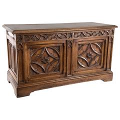 French Oak Chest with Gothic Tracery