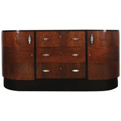 1934 - Curved Art Deco Sideboard by Casa Reig, mahogany, Rio rosewood - Spain