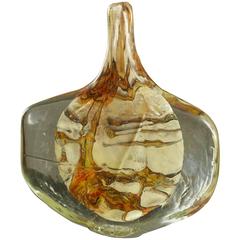 Vintage Freeform Sommerso Art Glass Vase by Michael Harris for Mdina Glass