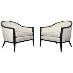 Harvey Probber Ebonized Lounge Chairs, a Pair