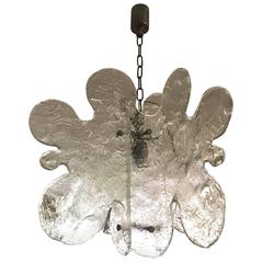 Mid-Century Modern Mazzega Chandelier in Clear Murano Glass by Carlo Nason