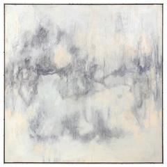 Large Abstract Painting in Blues and Grays