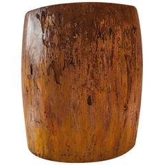 Antique Ceremonial Drum, Made Out of Teak Wood from Indonesia, circa 1920