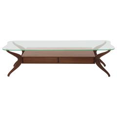 Free Form Walnut and Glass Cocktail Table 5