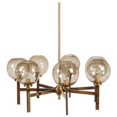 20th Century Brass Chandelier by Holger Johansson