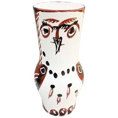 Vintage Pablo Picasso Large Ceramic Wood Owl Vase, 1952
