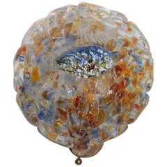 Applique in vetro artistico di Murano, anni '50, ottone multicolore 