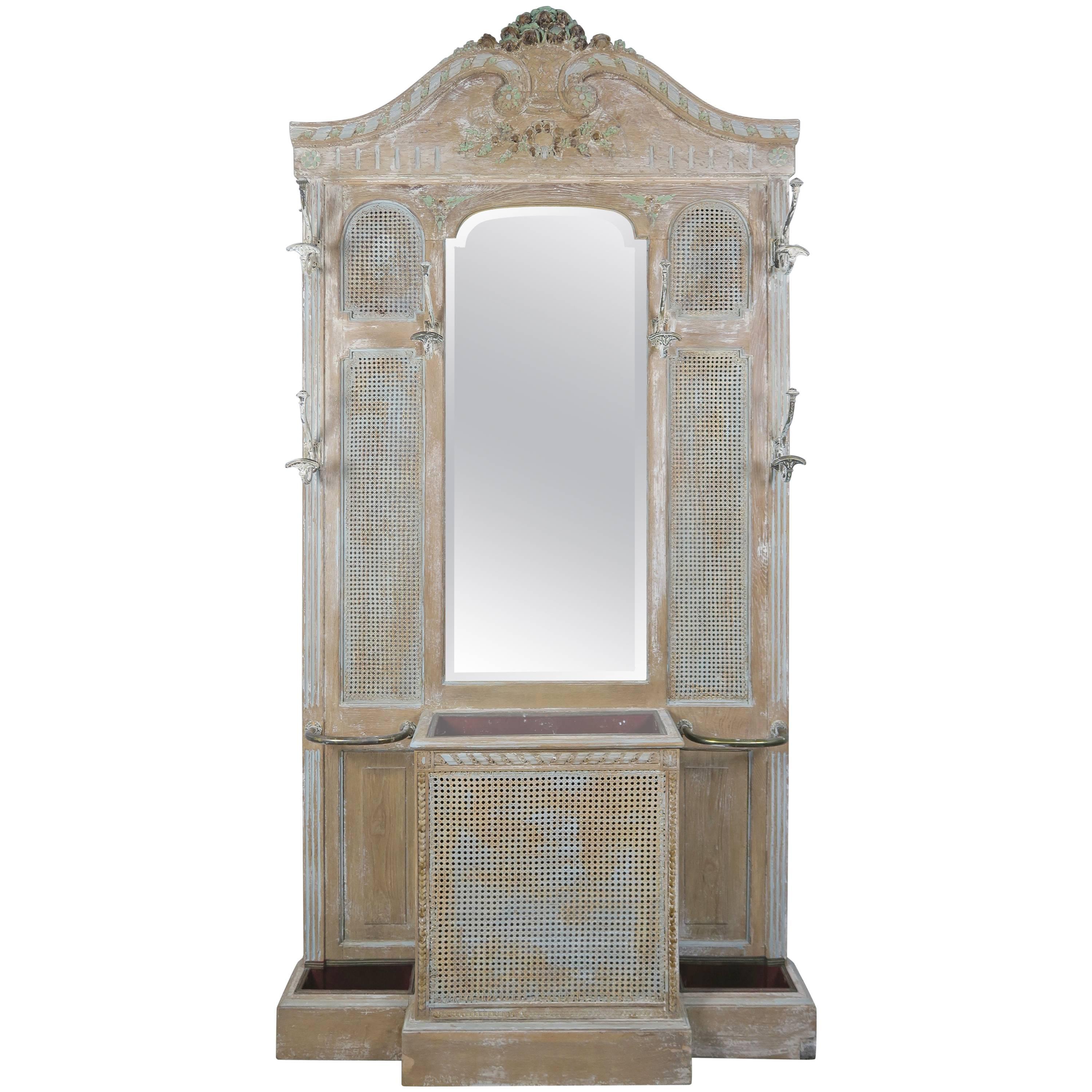 French Painted Louis XV Style Coat Rack with Planter