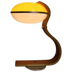 Scandinavian Teak and Chrome Bentwood Table Lamp