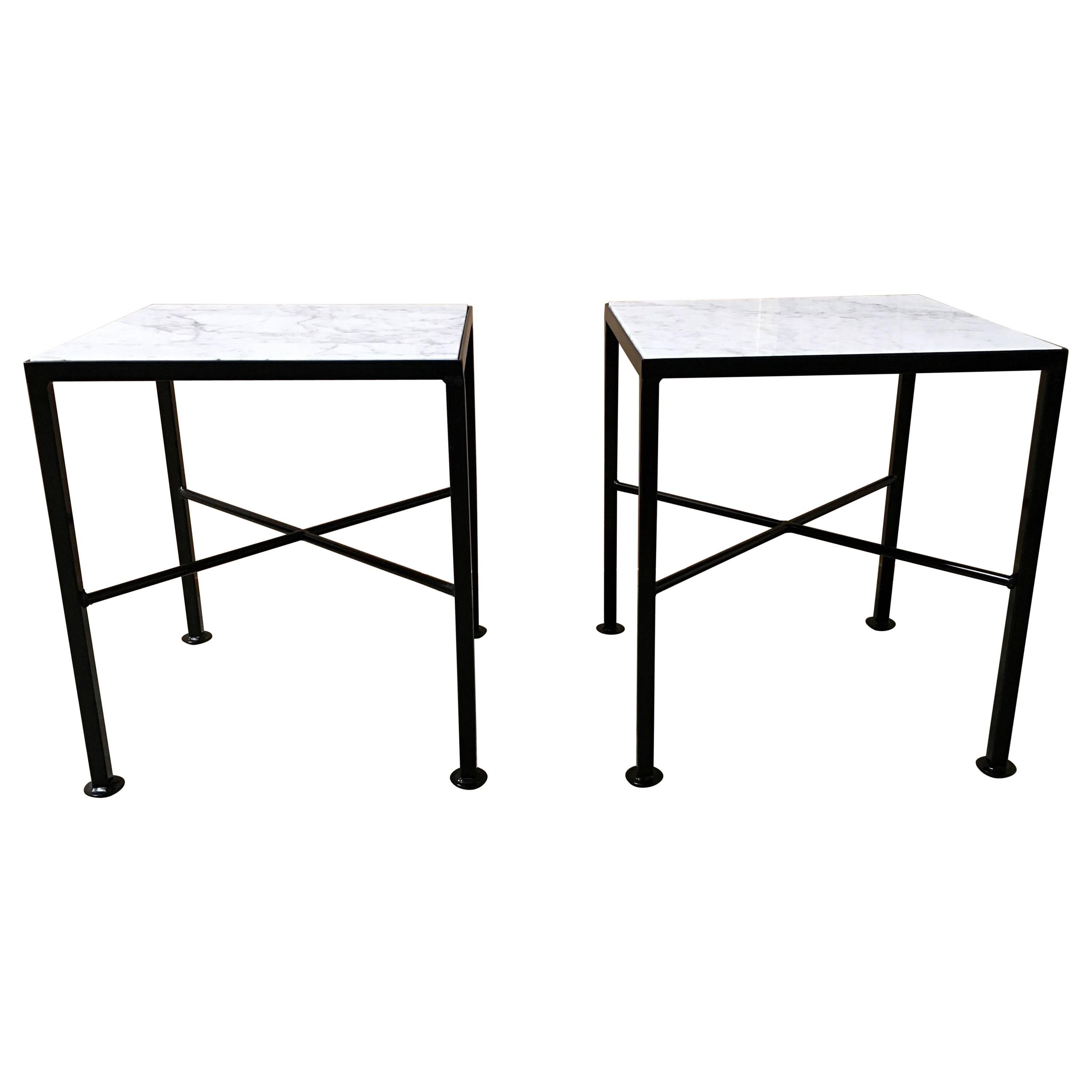 Pair of Modernist End Tables with X Base