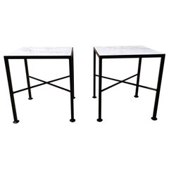 Pair of Modernist End Tables with X Base