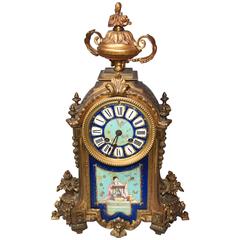 Used French Mantle Clock Japanese Decoration Porcelain Time