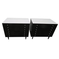 Pair of American of Martinsville Lacquered Bachelors Chests, Mid-Century