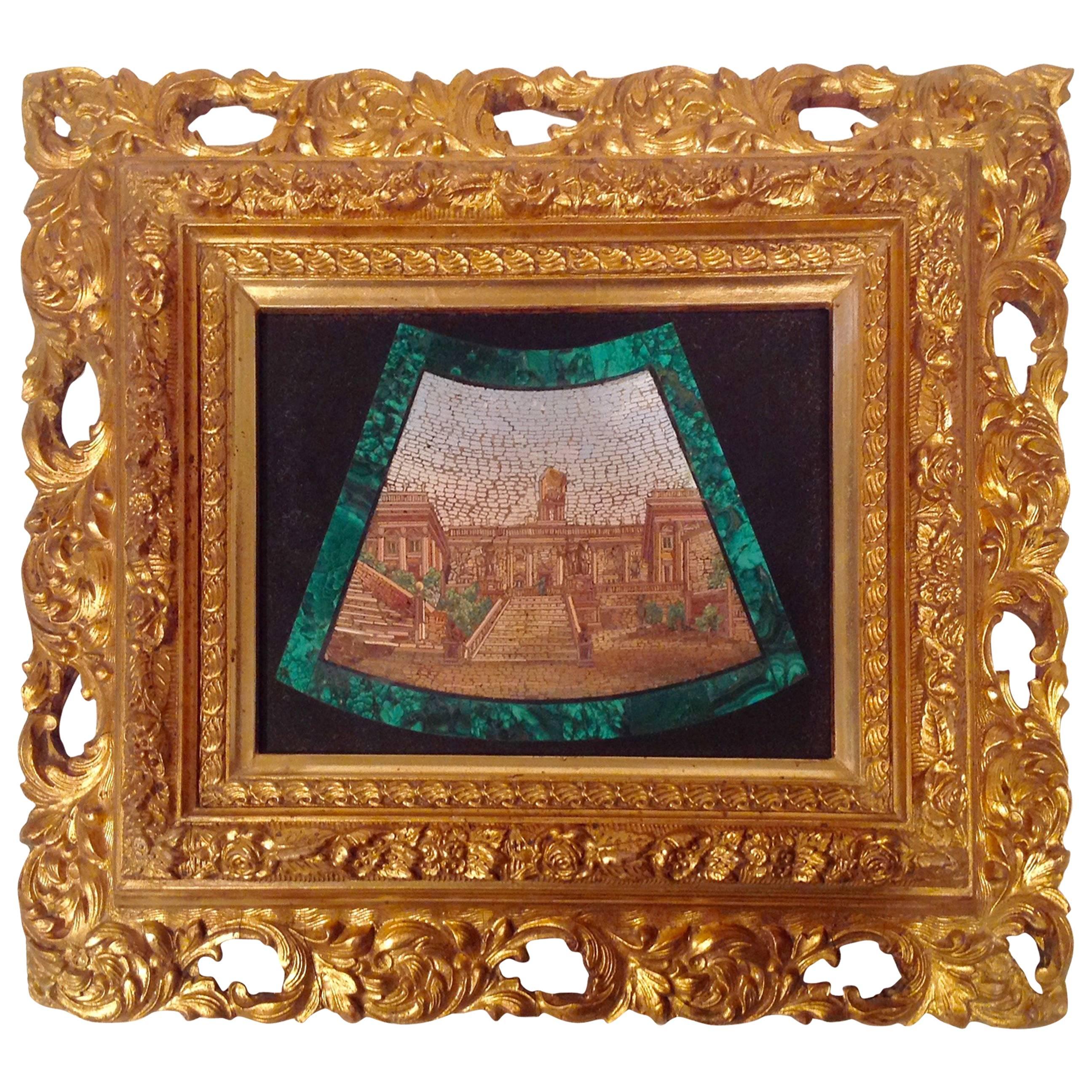 19th Century Framed Micro Mosaic Sculpture