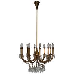 Elegant Chandelier Lumi Design Milano, 1950s 2