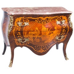 19th Century French Louis XV Revival Marquetry Commode Chest