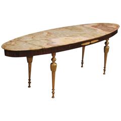 20th Century French Design Coffee Table in Gilt Metal