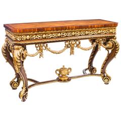 Retro Louis Revival Giltwood Console Table, 20th Century