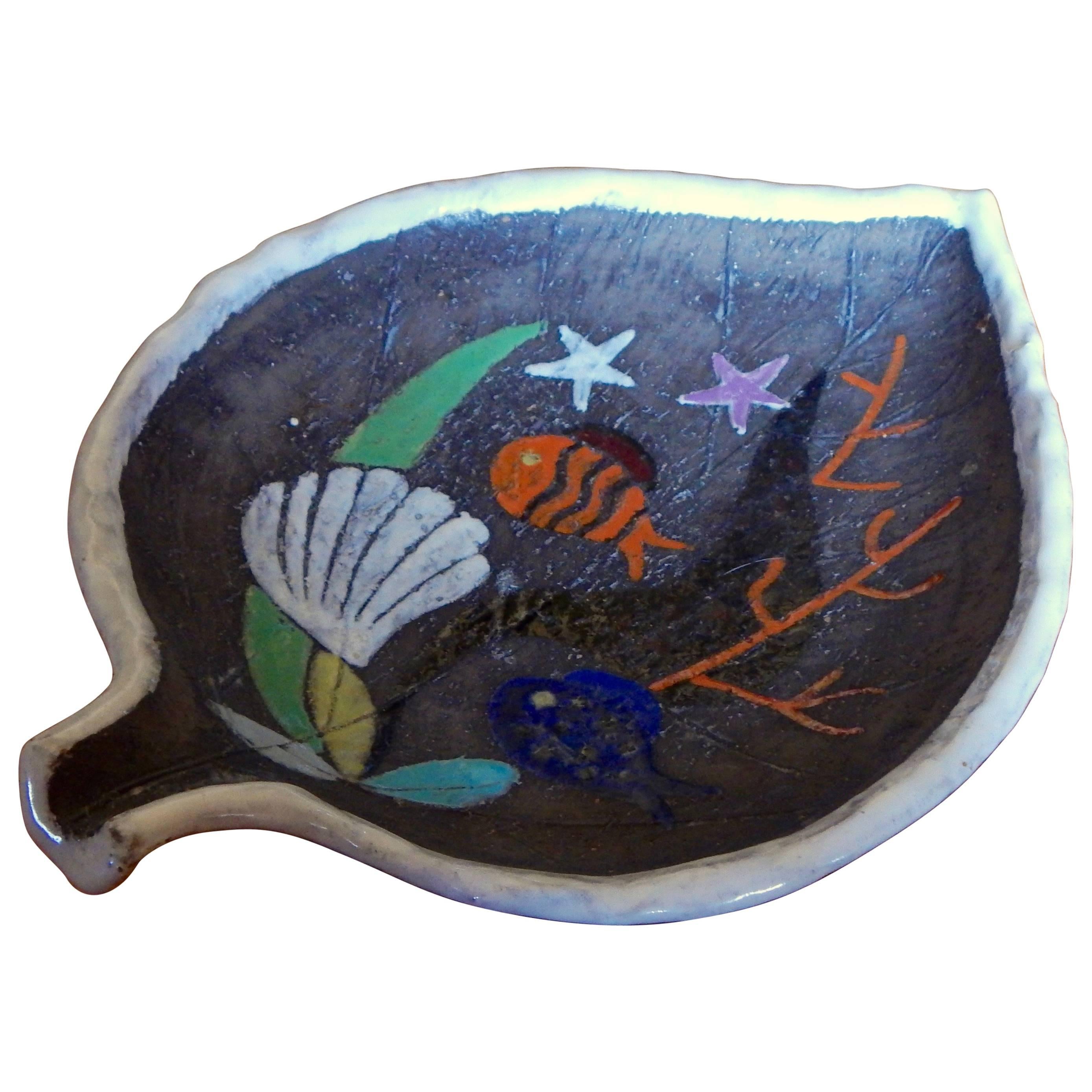1970 Uppsala Ekeby Fish Motif Dish For Sale