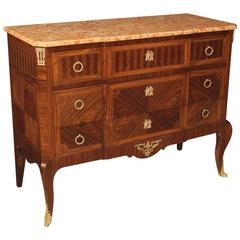 20th Century French Inlaid Dresser with Marble Top
