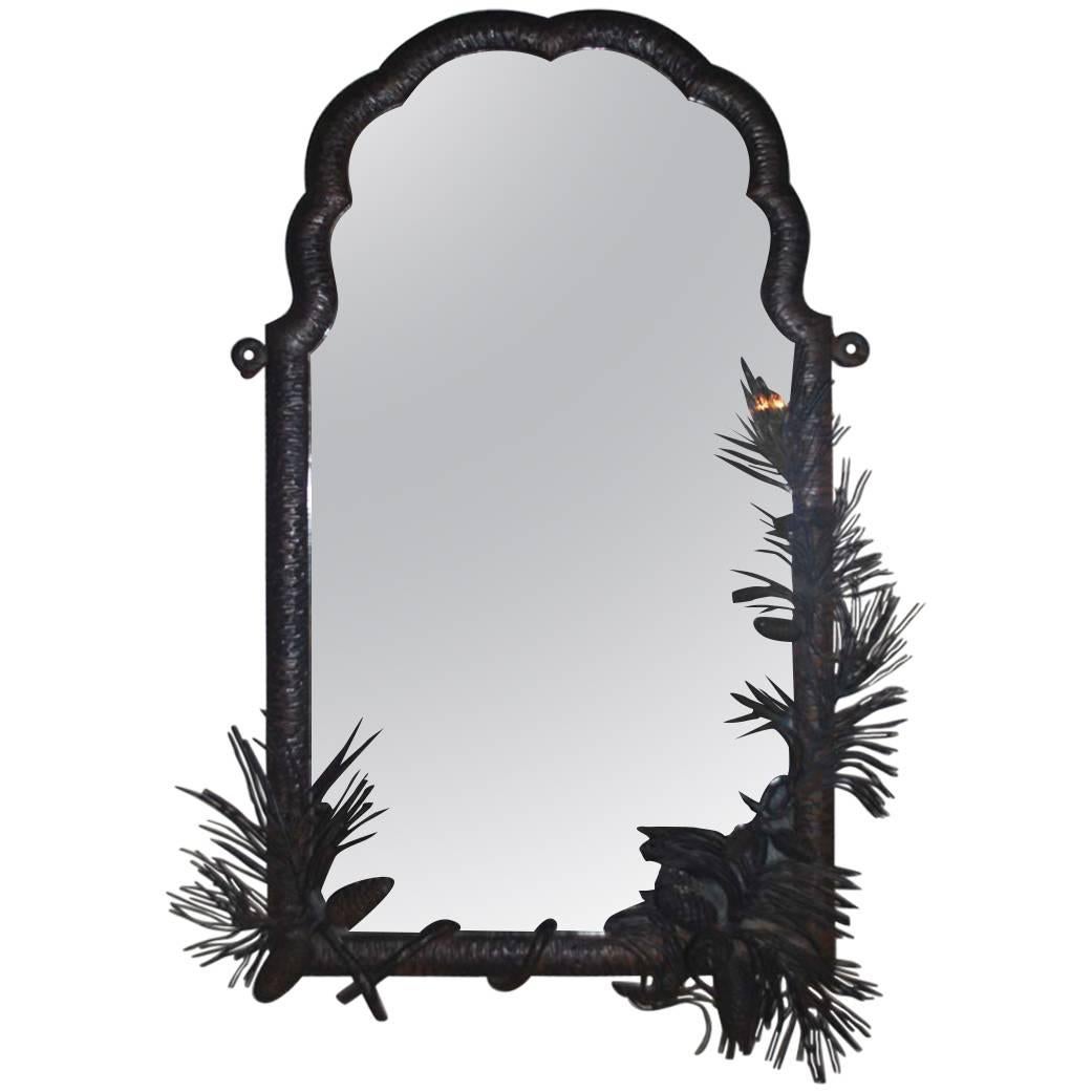 Solid Wrought Iron Forrest Mirror by Alberic Plettinck