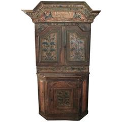 18th Century Swedish Cabinet, Original Painting