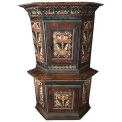 18th Century Swedish Corner Cabinet, Original Painting 9