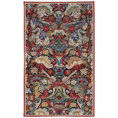 Antique 17th Century Needlepoint French Carpet with "Bizarre" Design