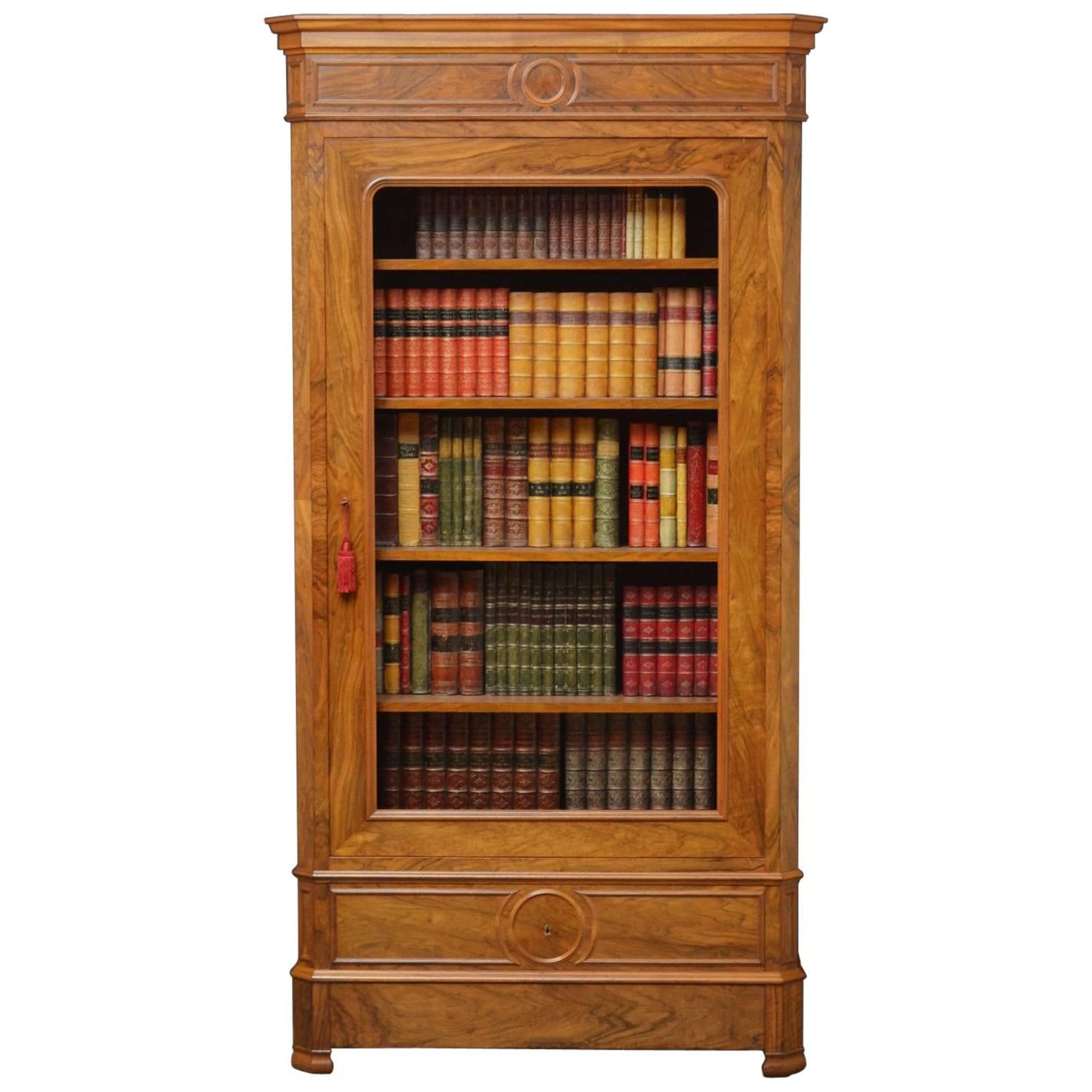 Attractive Walnut French Bookcase