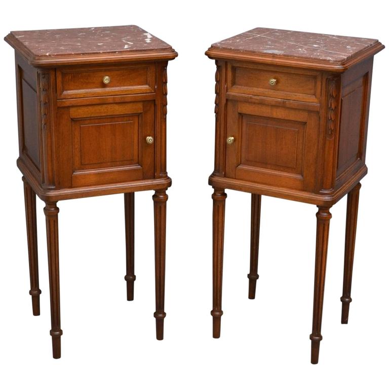 Pair Of Antique Bedside Cabinets For At 1stdibs Attractive Pair Of Bedside Cabinets