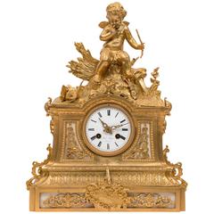 Antique Original Gilt Bronze Cherubs Clock