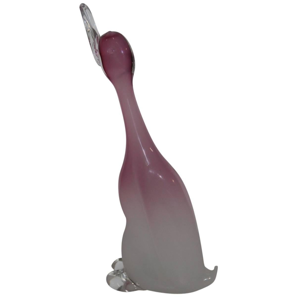 Seguso Duck Murano Glass Alabaster 1960 Murano Glass 