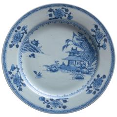 Antique Nanking Shipwreck Salvaged Porcelain Plate, 1750 AD