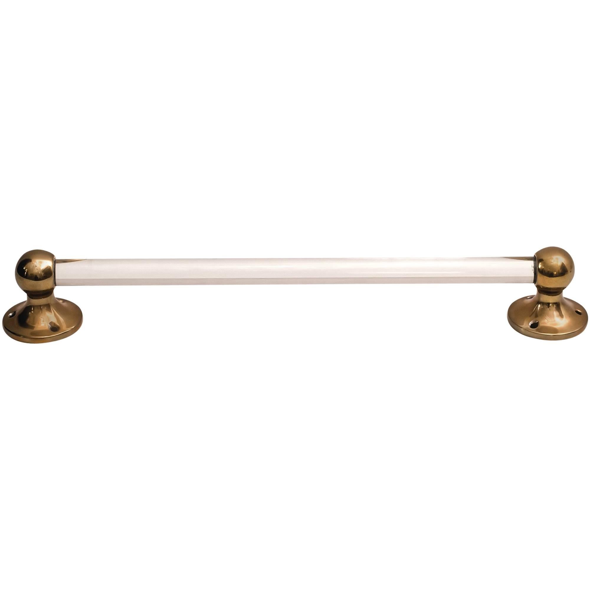 Towel Holder Brass and Glass