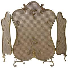 19th Century French Fire Screen, Fireplace Screen
