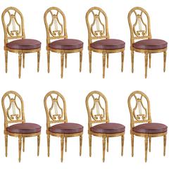 Set of Eight Giltwood Chairs