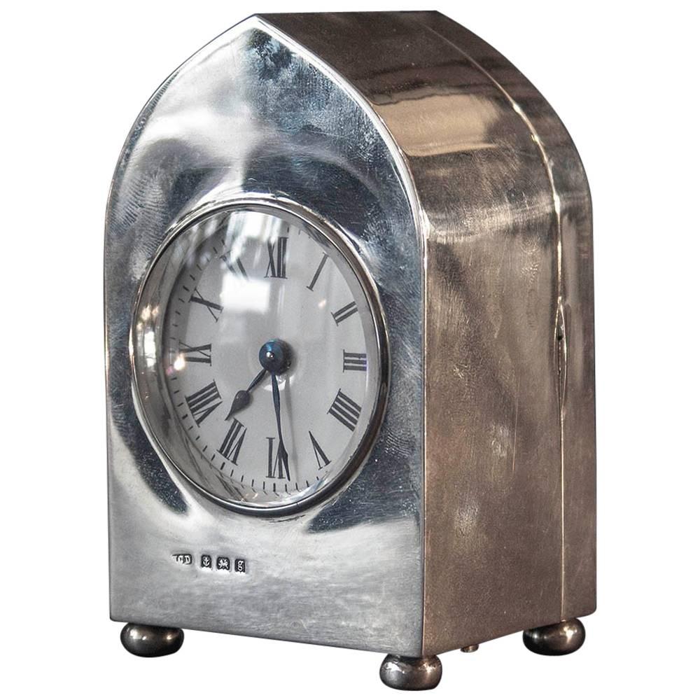 Edwardian Sterling Silver Carriage Clock