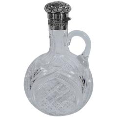 Gorham Brilliant-Cut Glass and Sterling Silver Moon Flask Decanter 8