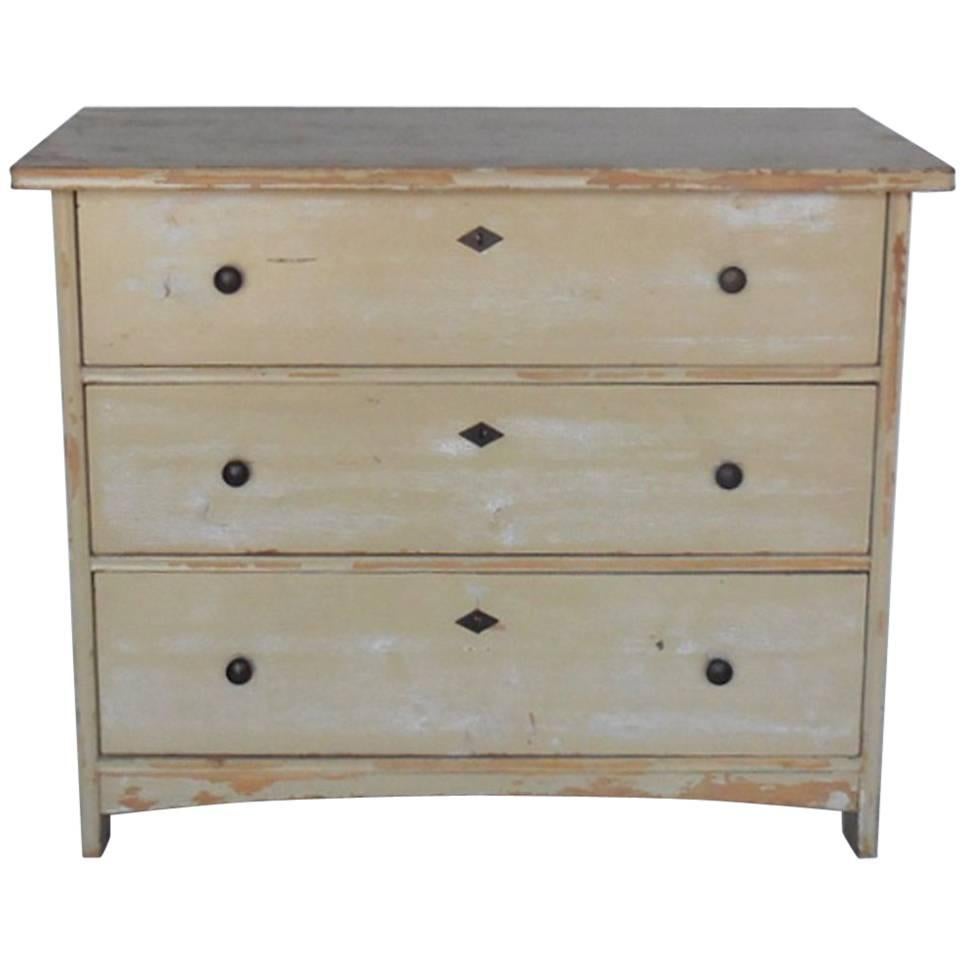 Painted White Swedish Chest of Drawers